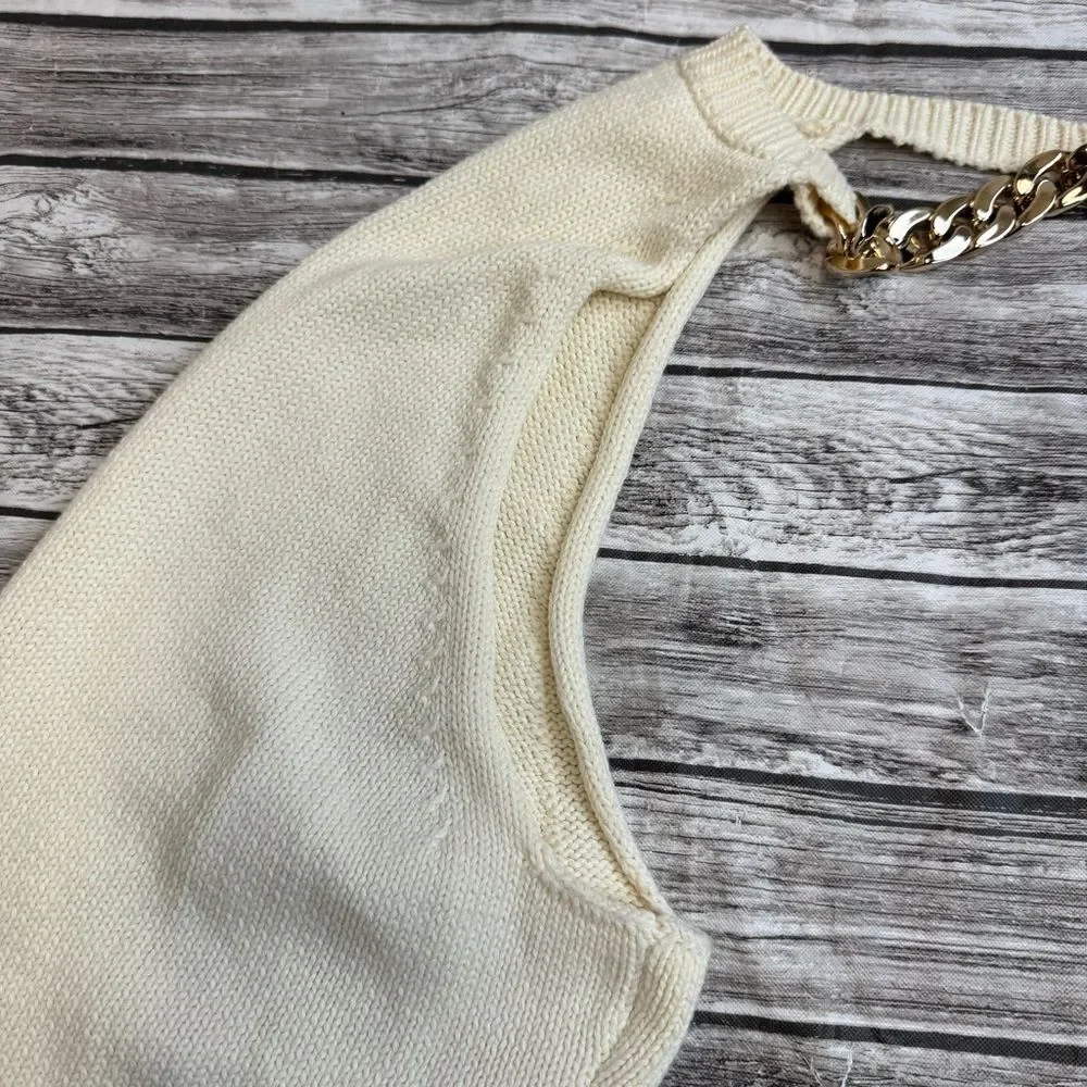 Bubish Women's Ava Bolero Shrug One Size Ivory Knit REVOLVE Chain Neck